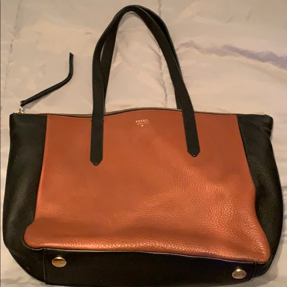 Black and brown fossil bag